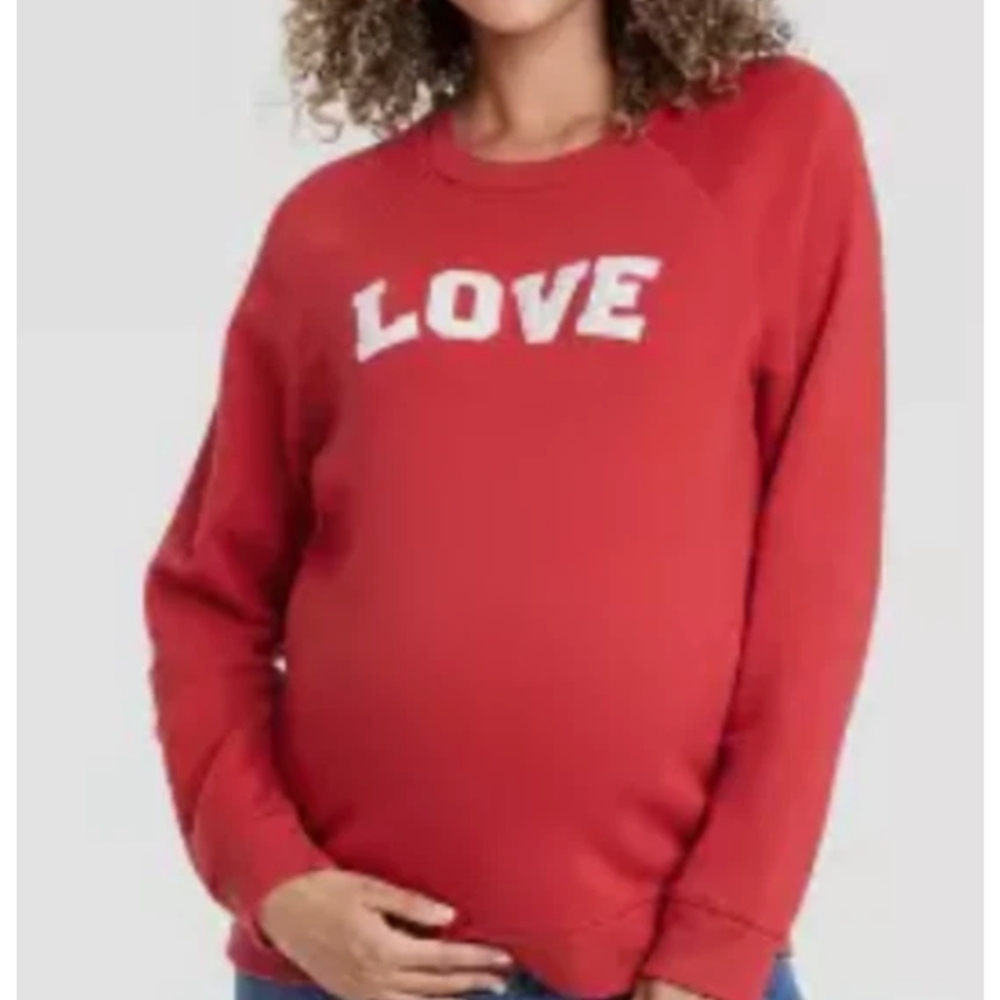 Isabel Maternity Women's Red 'Love' Sweatshirt